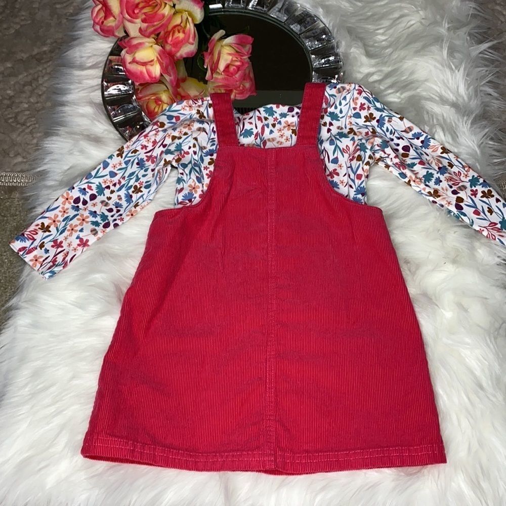 Carter’s Corduroy Overall Dress W Floral Top 24M - Picture 5 of 7